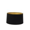 Drum Lampenkap Velours - Zwart/Goud - 45x42x25cm