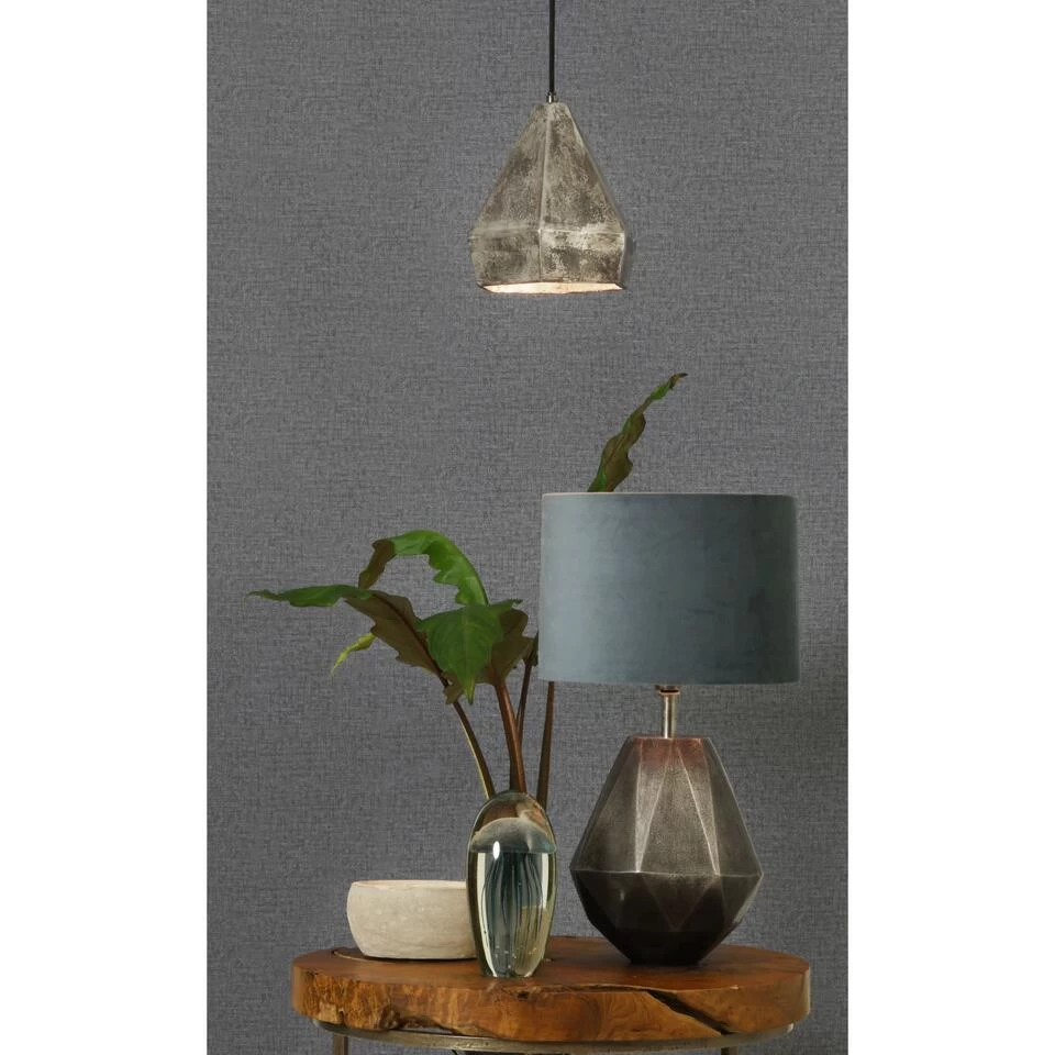 Cilinder Lampenkap Velours - Dusty Blue - Ø30x21cm - Afbeelding 3