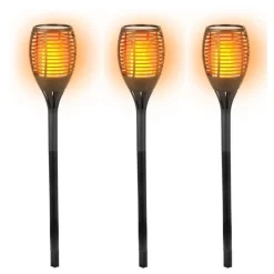 Merkloos Tuinfakkels - 3 Stuks - Solar Tuinverlichting - Vlameffect - 58 Cm