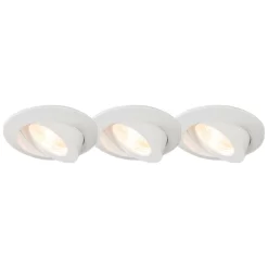 QAZQA Set Van 3 Inbouwspots Wit Incl. LED IP44 - Relax LED
