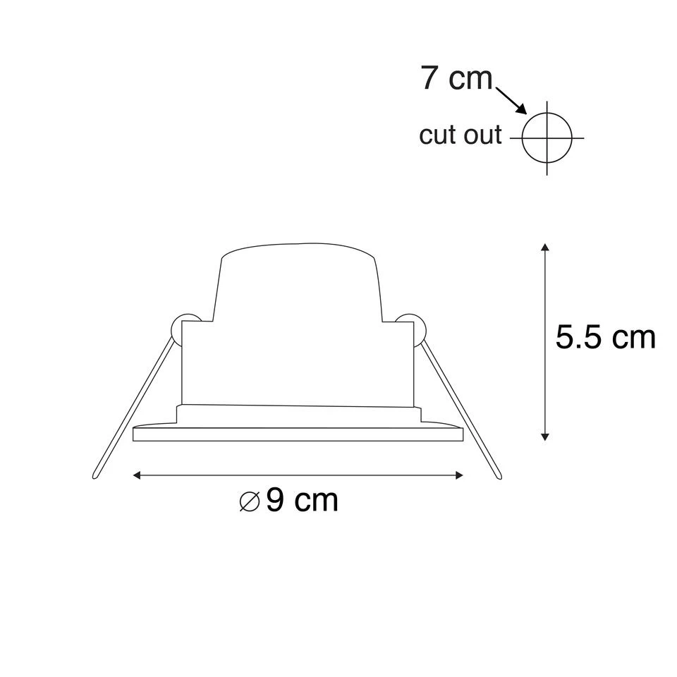 QAZQA Inbouwspot Wit Incl. LED 3-staps Dimbaar IP65 - Blanca - Afbeelding 3