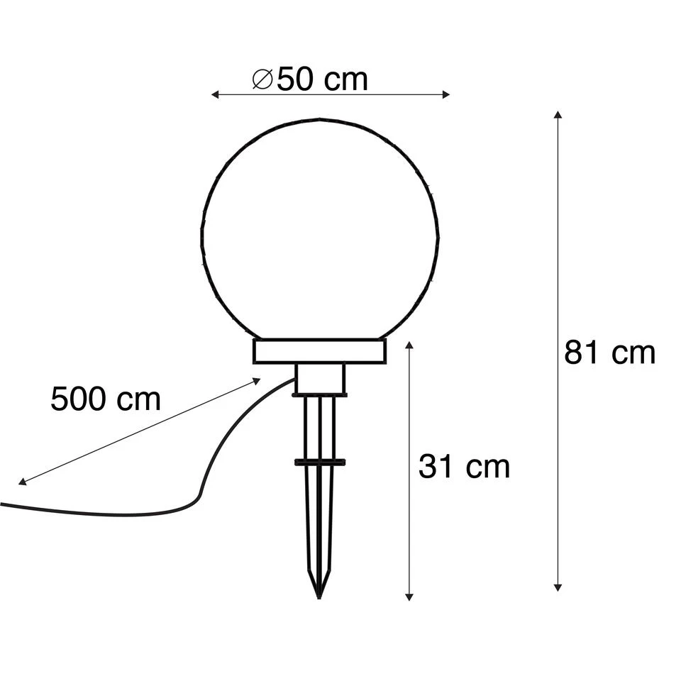 QAZQA Buitenlamp Met Grondpin 50 Cm IP44 - Bol - Afbeelding 3