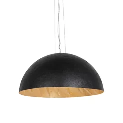 QAZQA IndustriÃ«le Hanglamp Zwart Met Goud 70 Cm - Magna