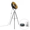 QAZQA IndustriÃ«le Smart Vloerlamp Zwart Tripod Incl. WiFi A60 - Magna 50 Eglip