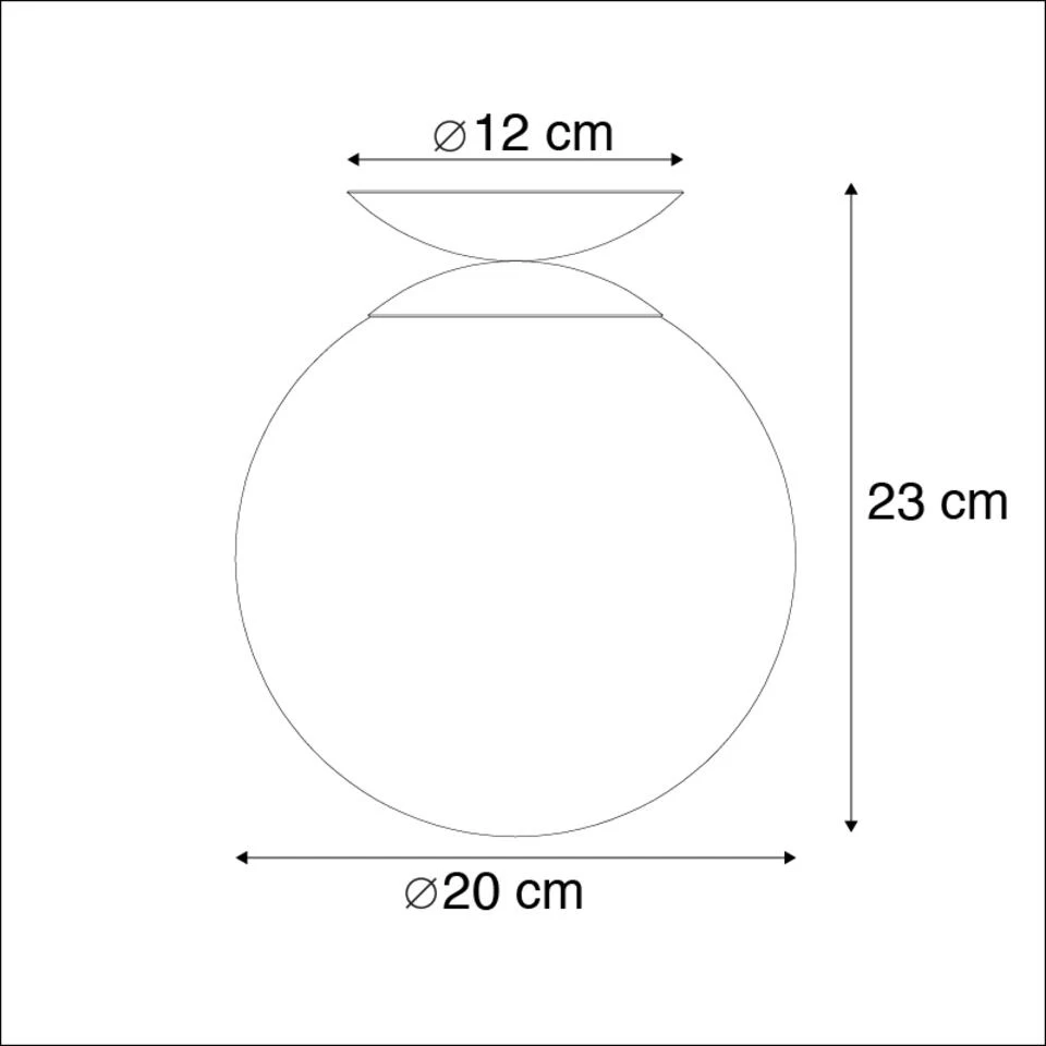 QAZQA Art Deco Plafondlamp Messing Met Oceaanblauw Glas - Pallon - Afbeelding 3