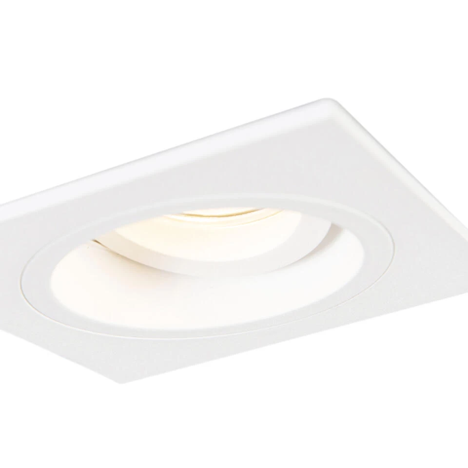 QAZQA Inbouwspot Vierkant Wit Draai- En Kantelbaar - Chuck - Afbeelding 2