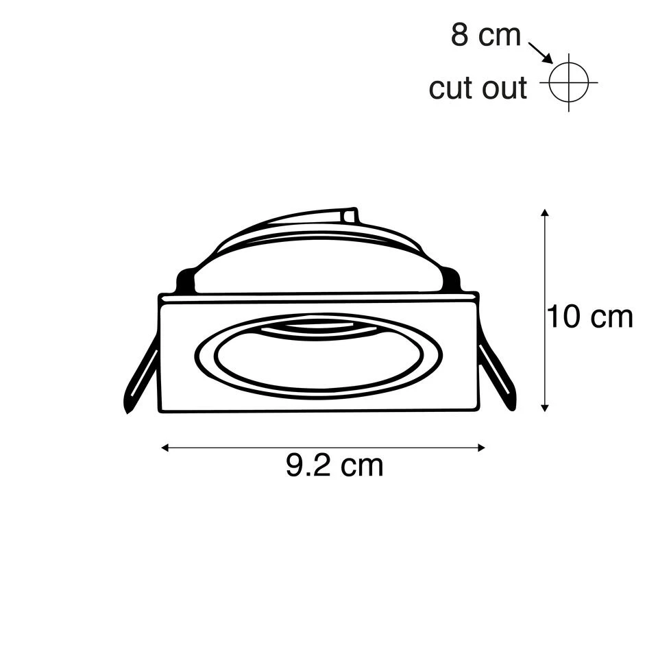 QAZQA Inbouwspot Vierkant Wit Draai- En Kantelbaar - Chuck - Afbeelding 3
