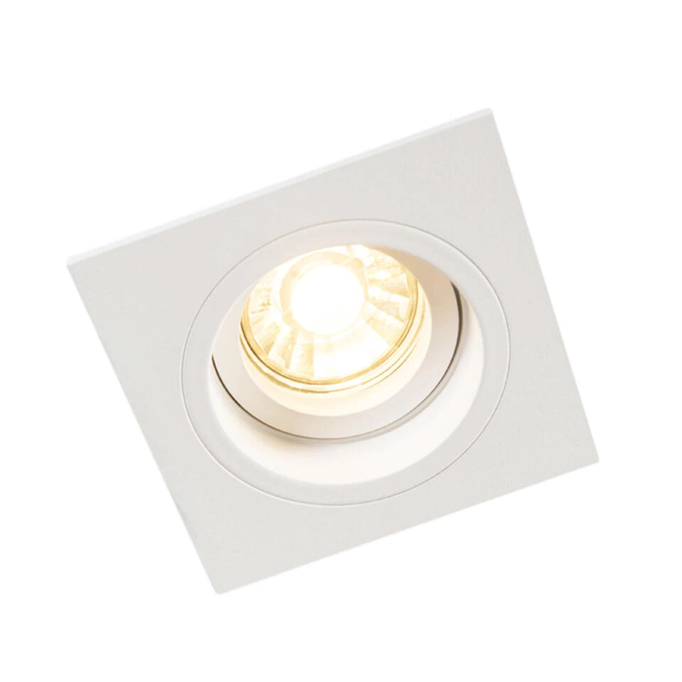 QAZQA Inbouwspot Vierkant Wit Draai- En Kantelbaar - Chuck - Afbeelding 4