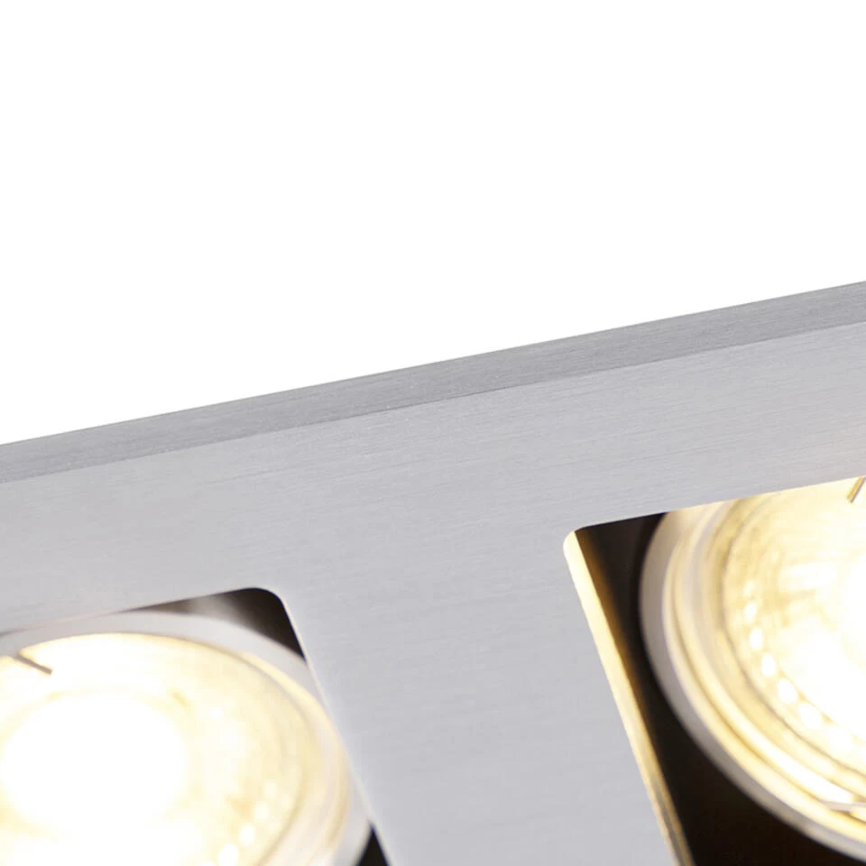 QAZQA Inbouwspot Staal Rechthoekig 2-lichts - Qure - Afbeelding 2