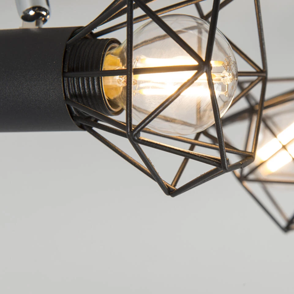 QAZQA Art Deco Spot Zwart Draai- En Kantelbaar 2-lichts - Mosh - Afbeelding 2