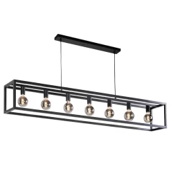 Highlight Hanglamp Fragola - 7 Lichts - 170x170 Cm - Zwart