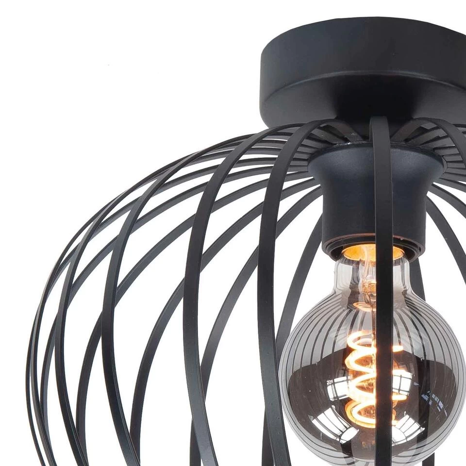 Highlight Plafondlamp Mela - 1 Lichts - 30 X27.5 Cm - Zwart - Afbeelding 2