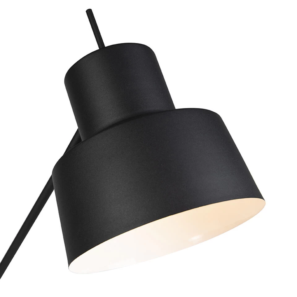 QAZQA Retro Vloerlamp Zwart - Chappie - Afbeelding 2