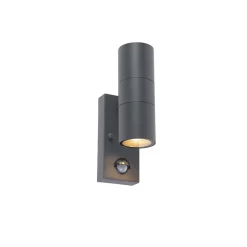 QAZQA Buitenwandlamp Antraciet IP44 Met Bewegingssensor - Duo