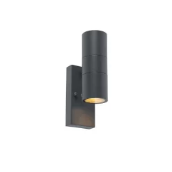 QAZQA Buitenwandlamp Donkergrijs IP44 Met Licht-donker Sensor - Duo