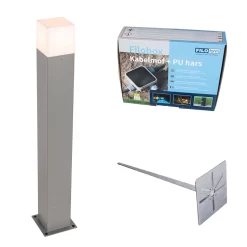 QAZQA Buitenlamp Denmark P70 Grijs Met Grondpin En Kabelmof
