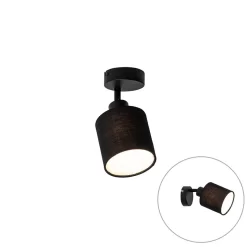 QAZQA Plafondlamp Zwart Verstelbaar - Hetta