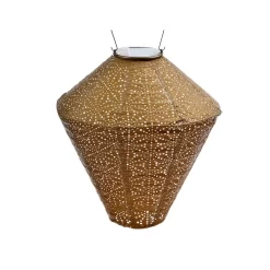 Lumiz Solar Buitenlampion Sashiko Diamond - Solar Tuinverlichting - 28 Cm - Goud