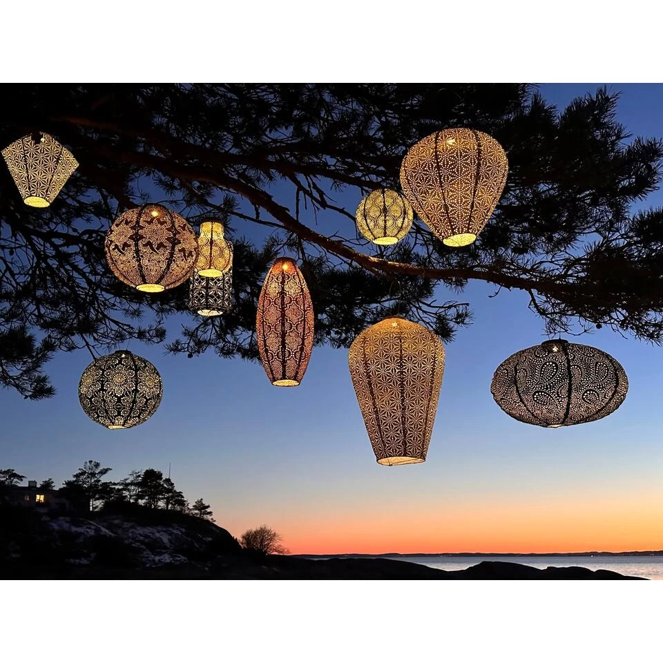 Lumiz Solar Buitenlampion Sashiko - Solar Tuinverlichting - XL - Licht Taupe - Afbeelding 3