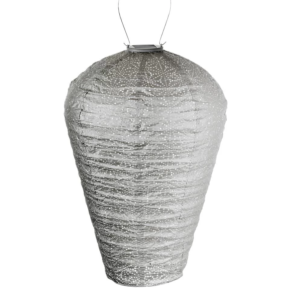 Lumiz Solar Buitenlampion Sashiko - Solar Tuinverlichting - XL - Licht Taupe