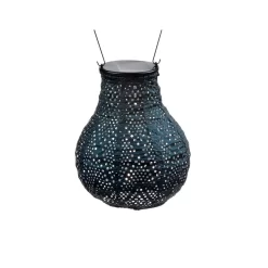 Lumiz Solar Buitenlampion Ikat Bulb - Solar Tuinverlichting - 16 Cm - Petrol