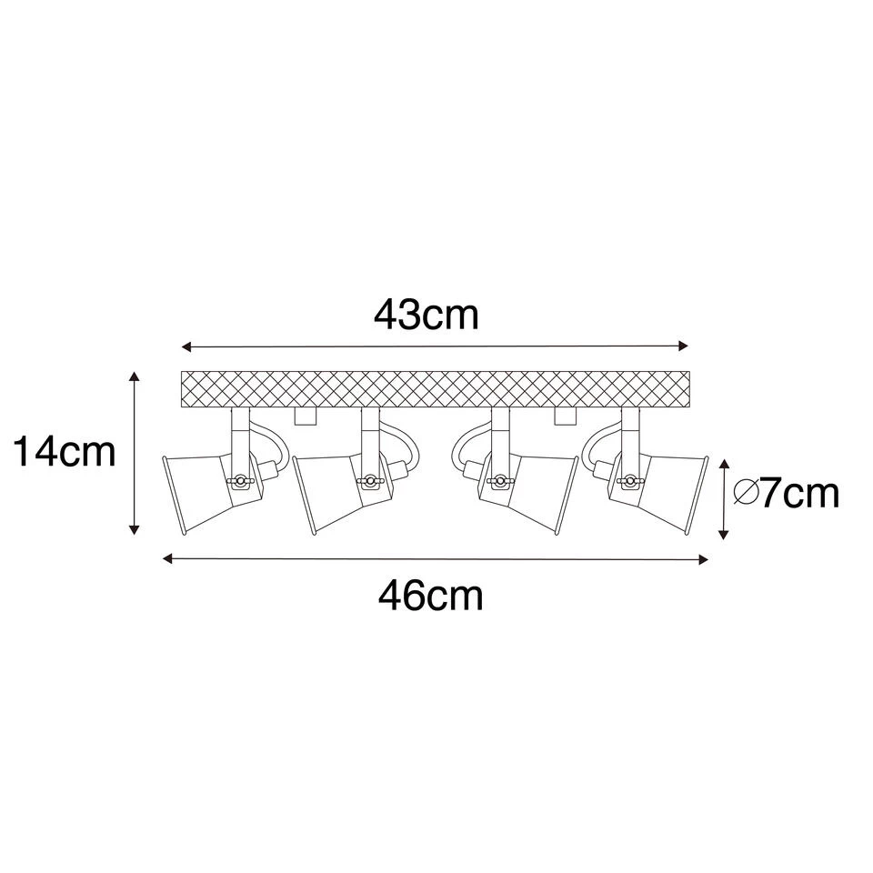 QAZQA Landelijke Spot Zwart Met Hout 4-lichts Verstelbaar - Jelle - Afbeelding 3