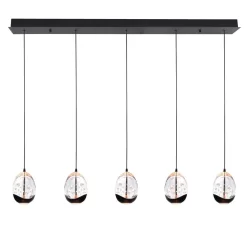 Highlight Hanglamp Clear - 5 Lichts - 108 X155 Cm - Helder Zwart