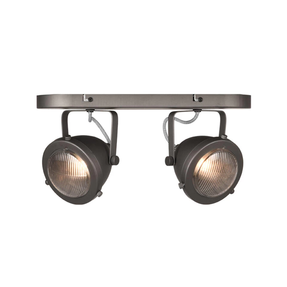 LABEL51 Spot Moto Led - Burned Steel - Metaal - 2 Lichts
