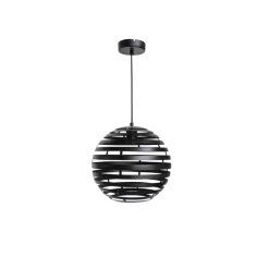 Giga Meubel Hanglamp 1-Lichts Bol - Ø30cm - Staal - Zwart - Lamp Anna