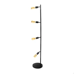 Industriële Vloerlamp Glenn 4-lichts Zwart Metaal 147x25x147 Cm Metaal