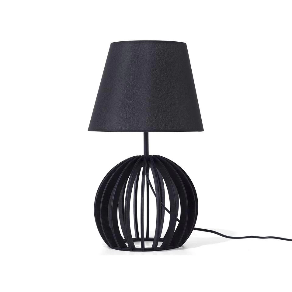 Beliani Tafellamp SAMO - Zwart Multiplex