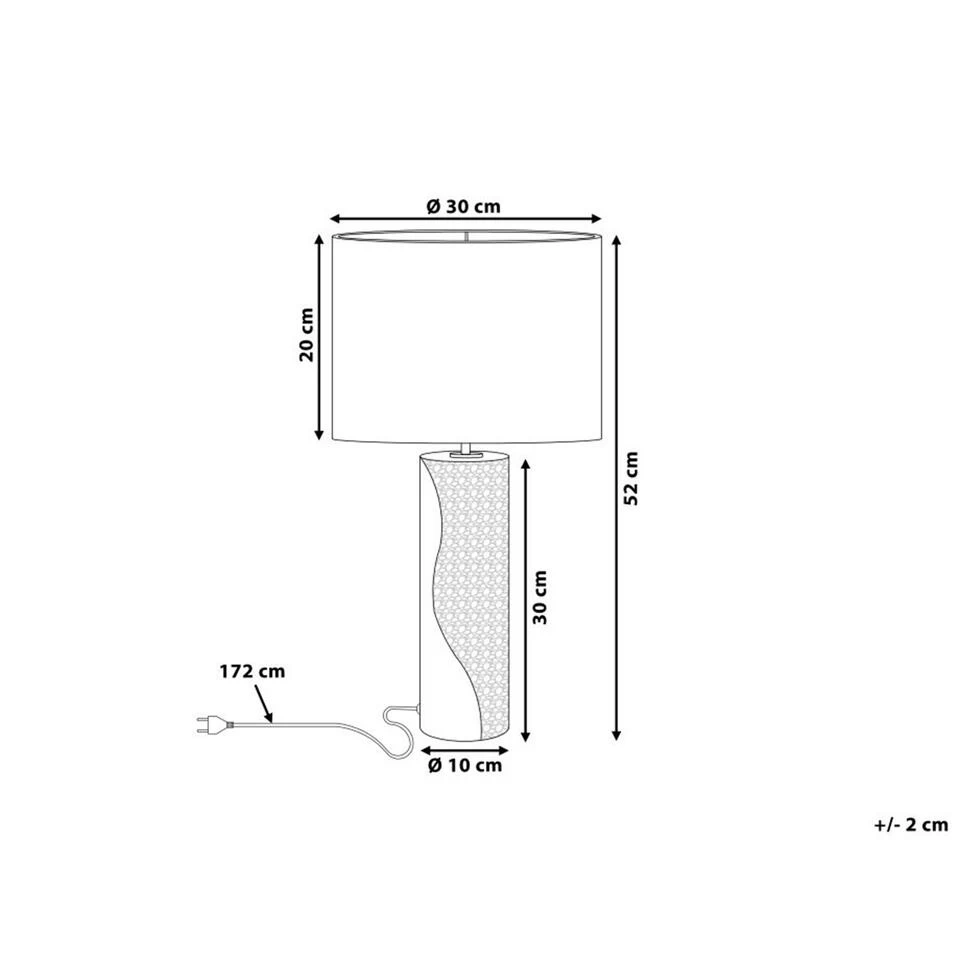 Beliani Bedlamp AIKEN - Wit Porselein - Afbeelding 3