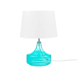 Beliani Tafellamp ERZEN - Blauw Glas