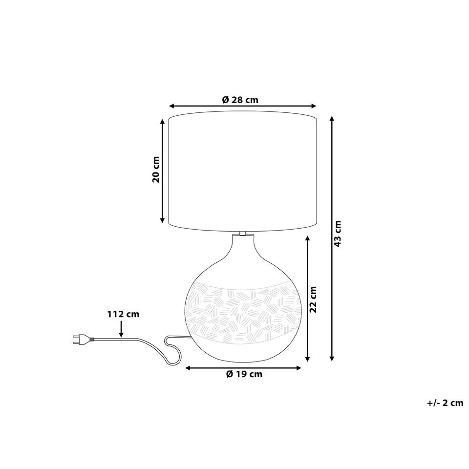 Beliani Bedlamp YAKIMA - Bruin Porselein - Afbeelding 3
