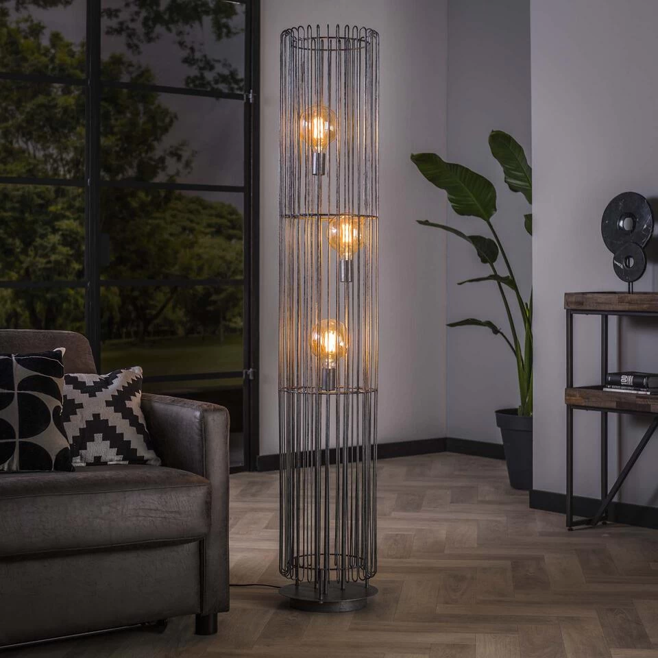 Hoyz - Vloerlamp Trax - Oud Zilver - 3 Lampen - Afbeelding 2