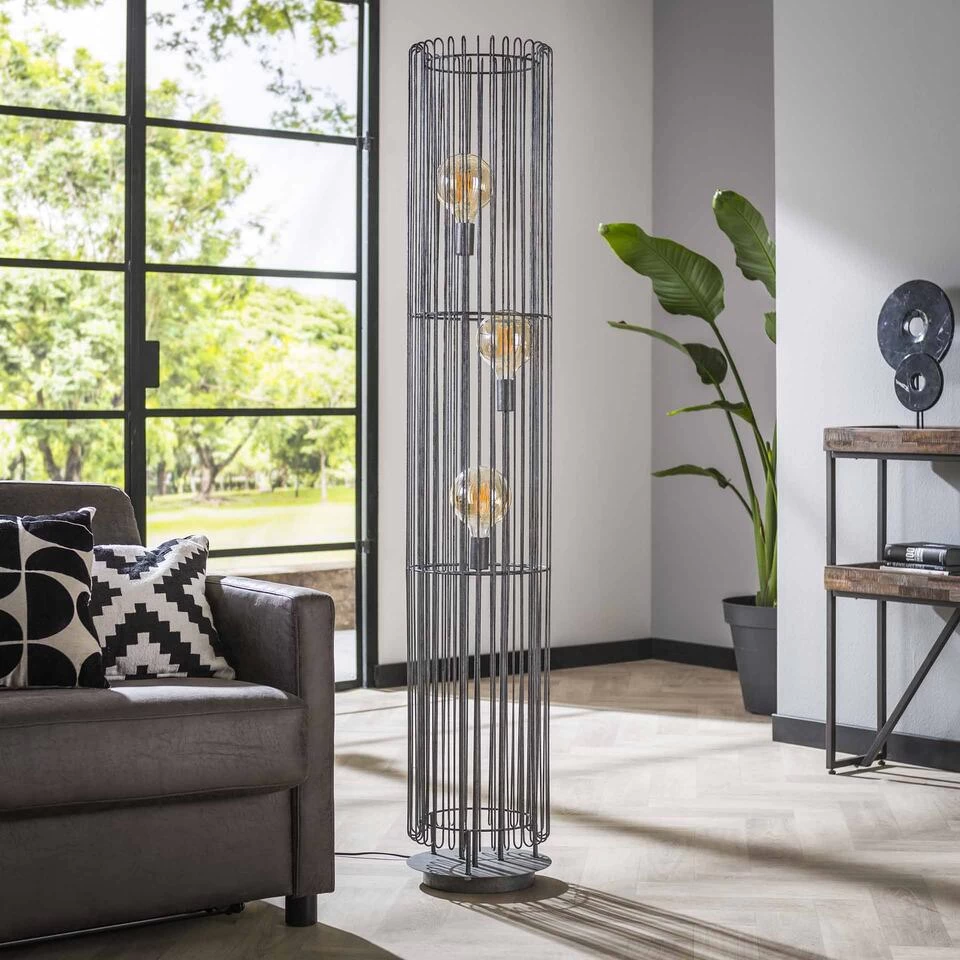 Hoyz - Vloerlamp Trax - Oud Zilver - 3 Lampen - Afbeelding 3