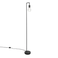 QAZQA Moderne Zwarte Vloerlamp - Facil