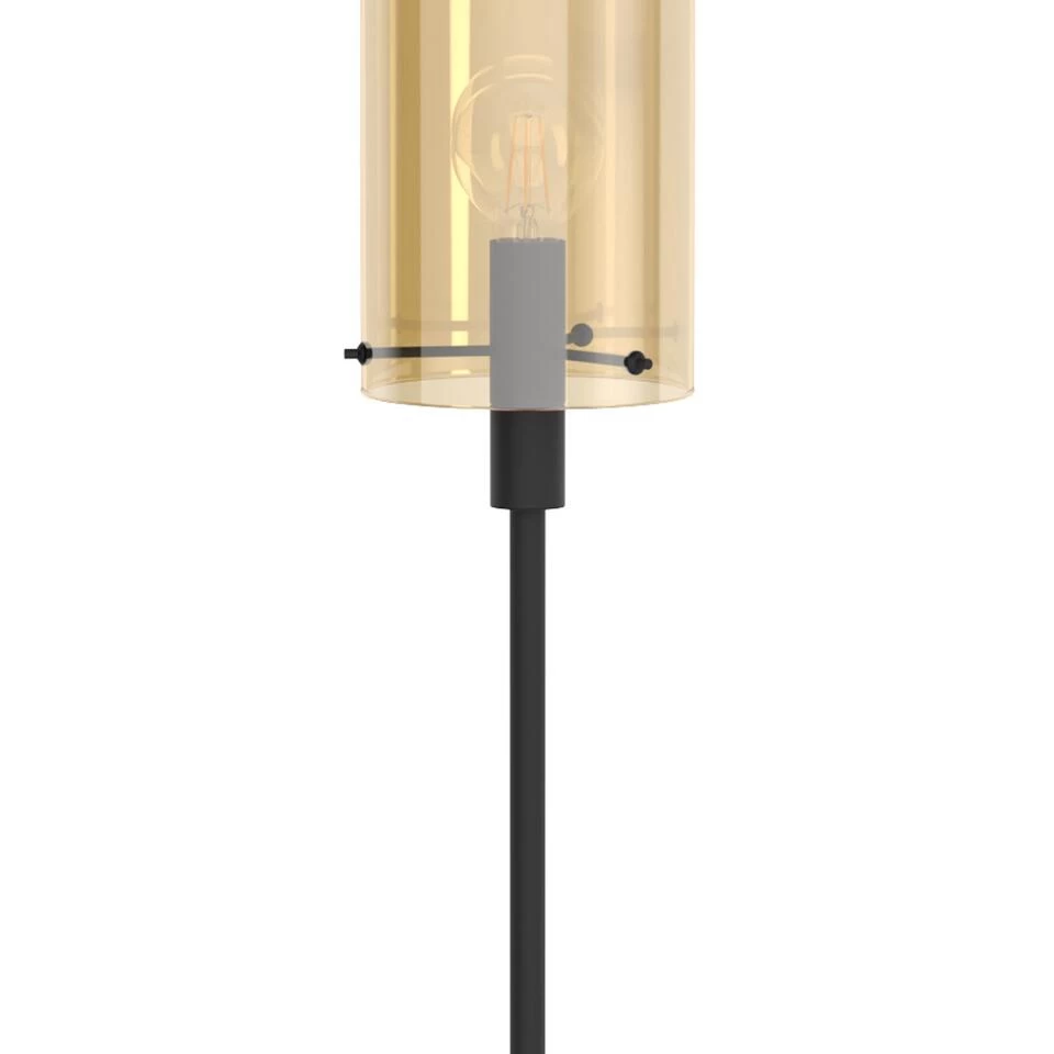 EGLO Polverara Vloerlamp - E27 - 155 Cm - Zwart/Amber - Afbeelding 2