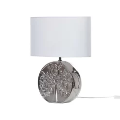 Beliani Tafellamp KHERLEN - Zilver Keramiek