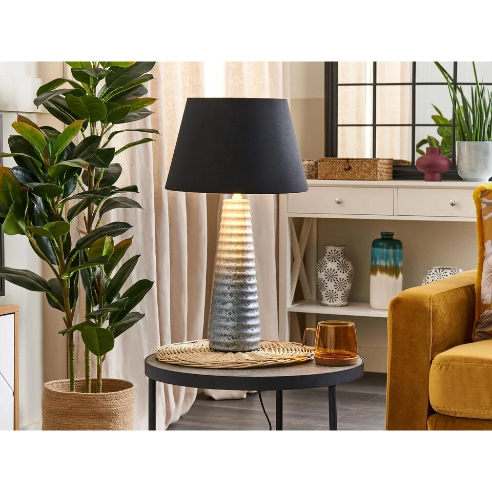 Beliani Bedlamp VILNIA - Zilver Keramiek - Afbeelding 2