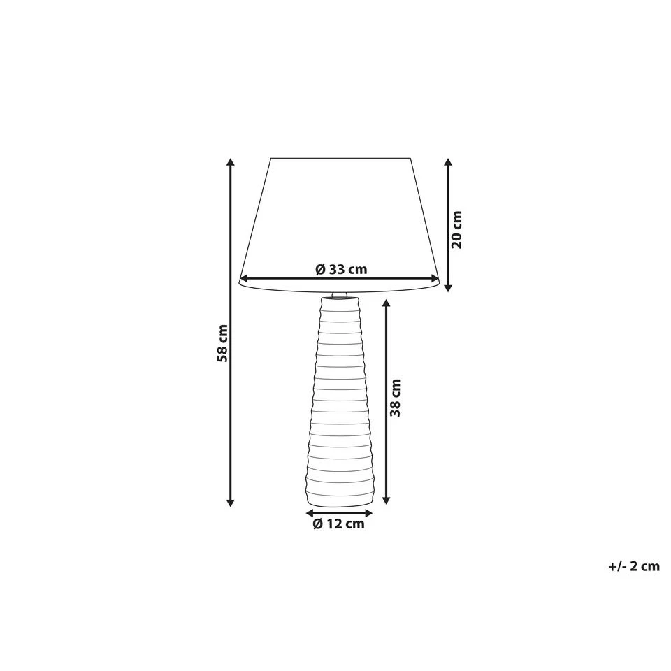 Beliani Bedlamp VILNIA - Zilver Keramiek - Afbeelding 3