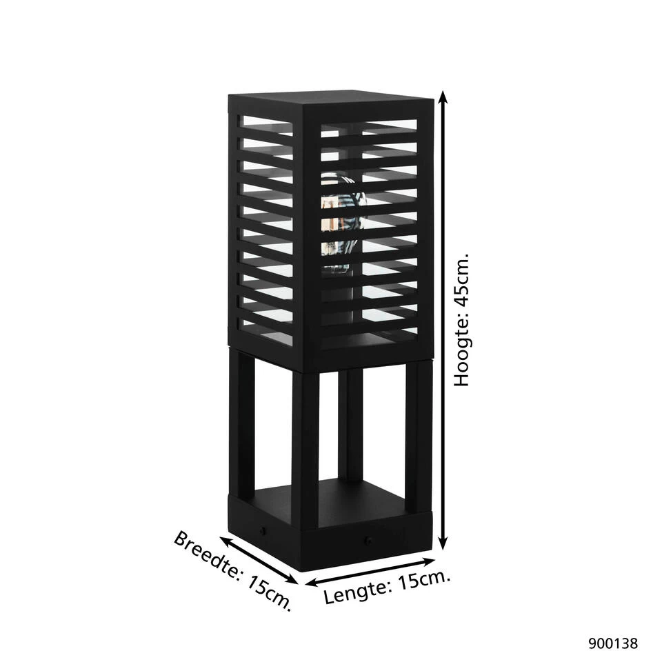 EGLO Alamonte 3 Sokkellamp Buiten - E27 - 45 cm - Zwart - Afbeelding 4