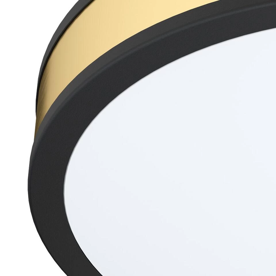 EGLO Pescaito Plafond- En Wandlamp - LED - Ø 38 Cm - Zwart/Wit/Goud - Afbeelding 2