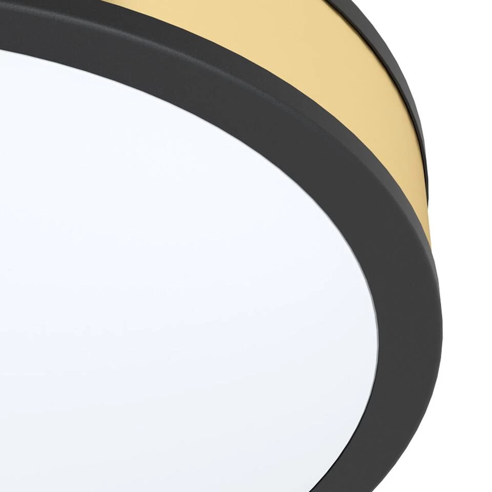 EGLO Pescaito Plafond- En Wandlamp - LED - Ø 38 Cm - Zwart/Wit/Goud - Afbeelding 3