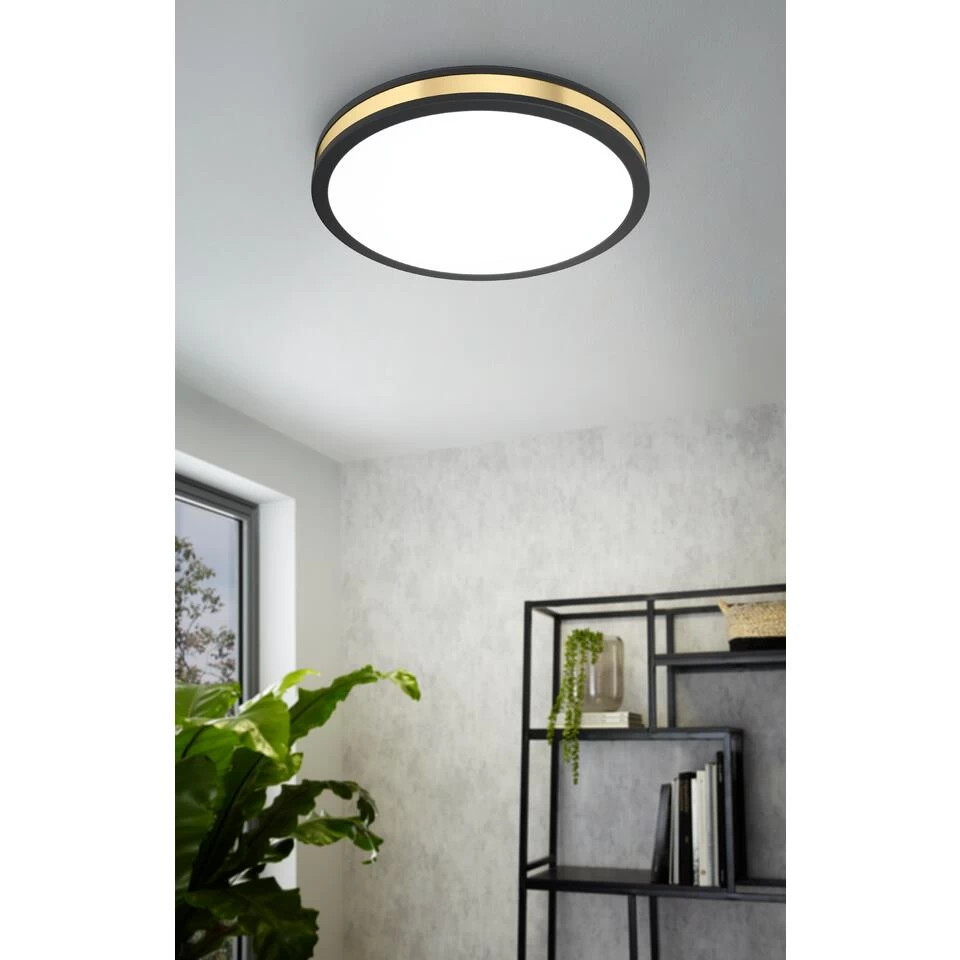 EGLO Pescaito Plafond- En Wandlamp - LED - Ø 38 Cm - Zwart/Wit/Goud - Afbeelding 4