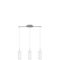 EGLO Troy 3 - Hanglamp - 3 Lichts - Nikkel-Mat - Wit Gelakt