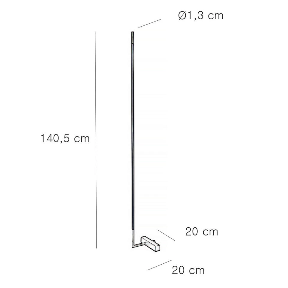 Highlight Vloerlamp Amalfi - 1 Lichts - 20 X140.5 Cm - Zwart - Afbeelding 4