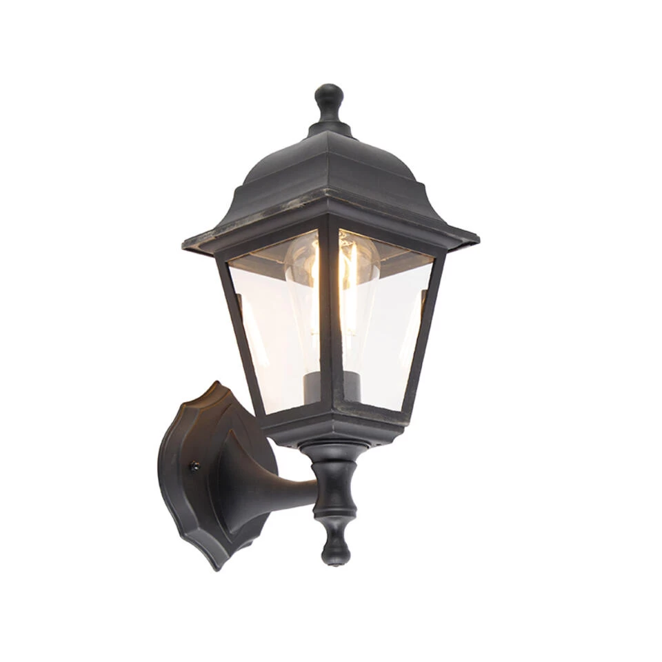 QAZQA Klassieke Buiten Wandlamp Zwart IP44 - Capital - Afbeelding 2