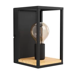 EGLO Libertad Wandlamp - E27 - 24 Cm - Zwart/Bruin