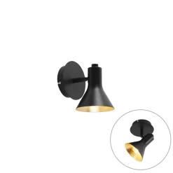 QAZQA Moderne Spot Zwart Met Goud 1-lichts - Magno